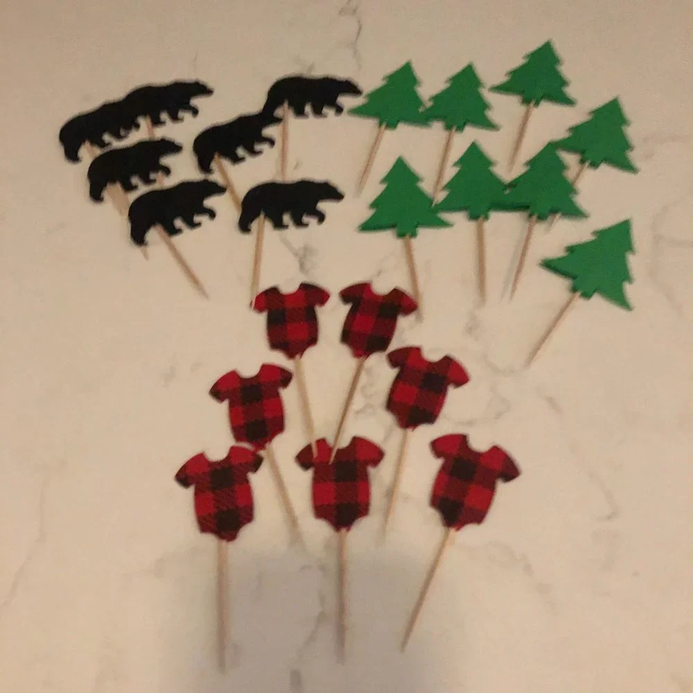 4 for $10! 😎 Lumberjack Cupcake Toppers